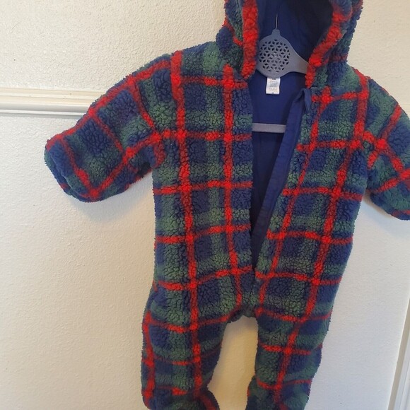 Little Me Toddler Baby Plaid Teddy Bear One Piece Sherpa Fleece Jumpsuit… - Picture 5 of 16